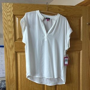 Vince Camuto White Cap Sleeve Blouse